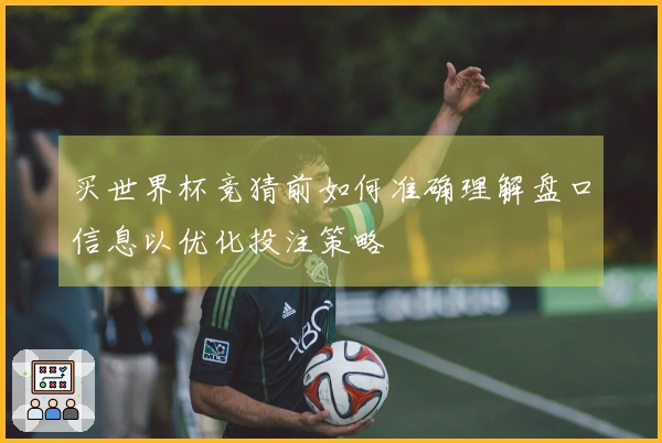 买世界杯竞猜前如何准确理解盘口信息以优化投注策略